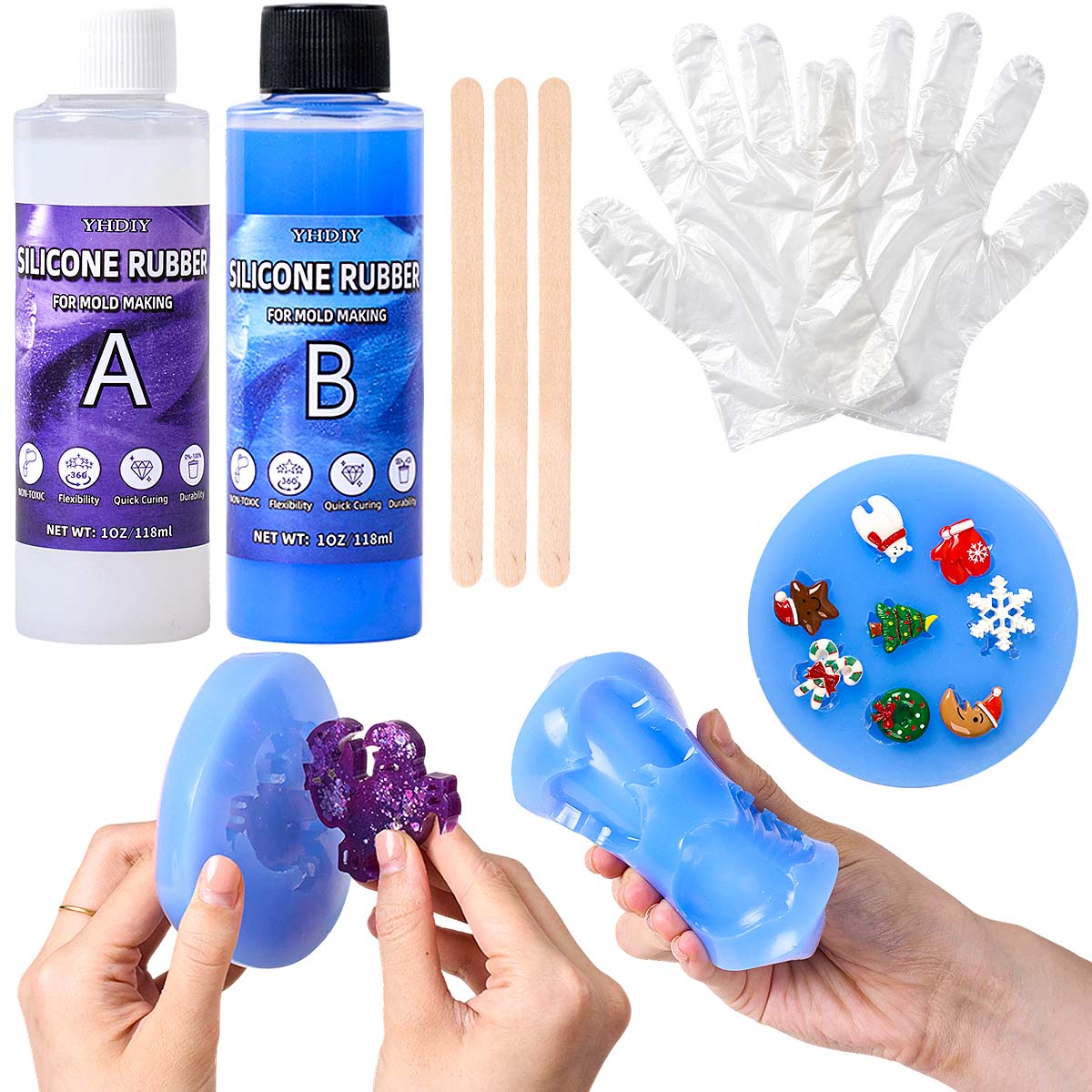 Soap Making Liquid - 118ml/296ml Silikonformen-Set für DIY-Gießharz, Wachs, Seife,
