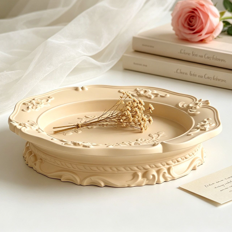 Soap Making Party - Elegante Vintage Barock-Spitzen-Silikonform, Runde Ovale Relief-Form