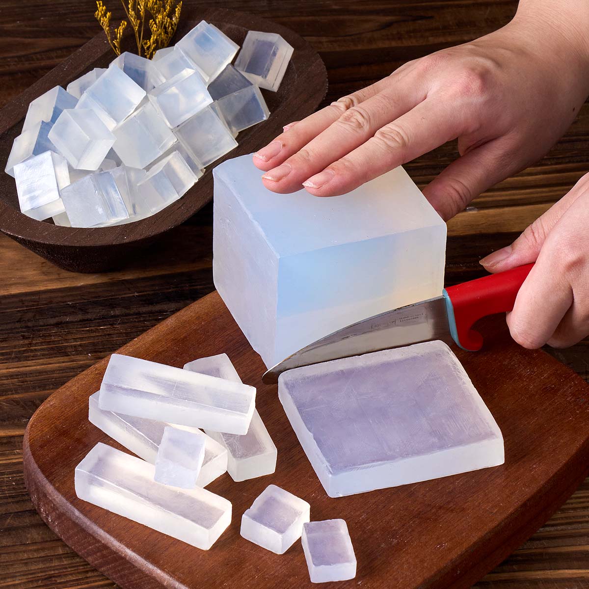 Soap Making Glycerin Base - Transparente weiße Glycerin-Seifenbasis, DIY Bio-Vegan-Schmelzseife für