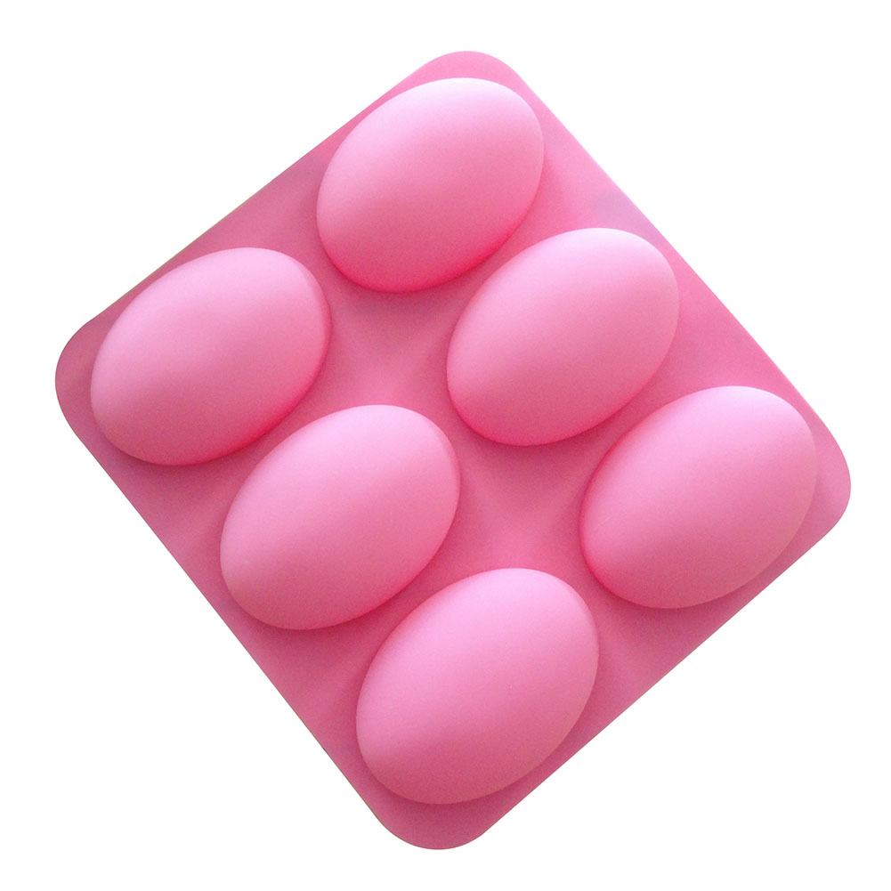 Soap Making Store - Multifunktionale ovale Silikon-Seifenform mit 6 Mulden