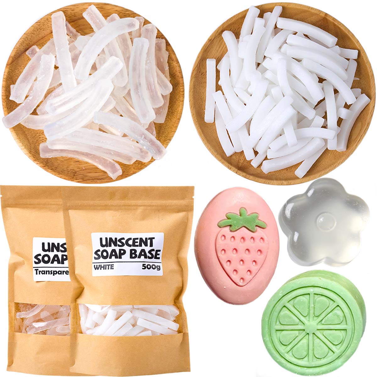 Soap Making Glycerin Base - 500g Glycerin-Seifenbasis für DIY Handgemachte Aromatherapie-Seifen,