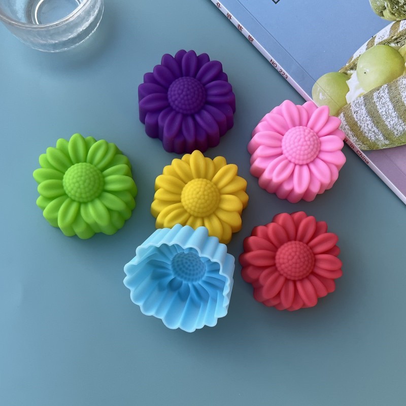 Soap Making Party - 6-teiliges Set Antihaft-Silikonformen mit Blumendesigns für
