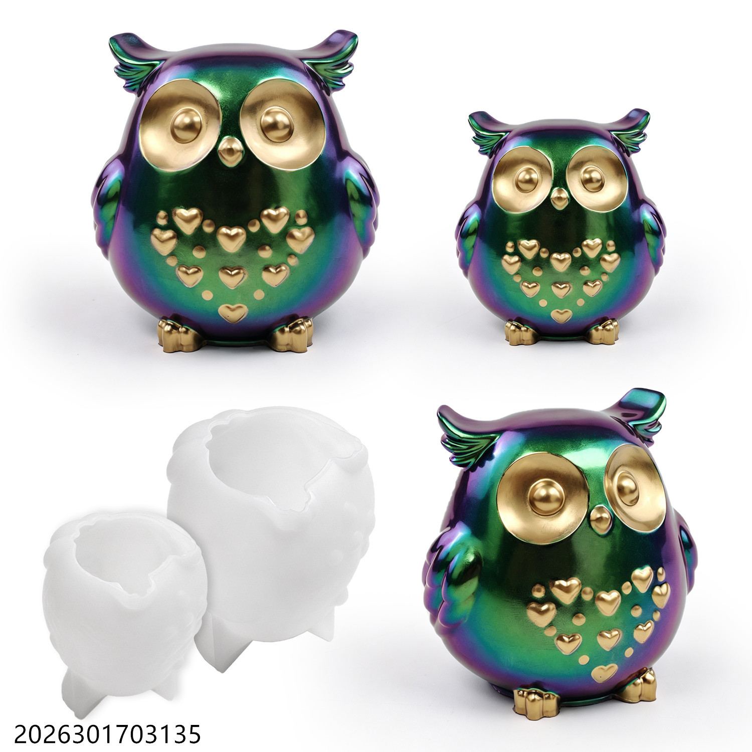 Soap Making Party - Eulen-Silikonform 3D Vogelform-Set für DIY Epoxidharz